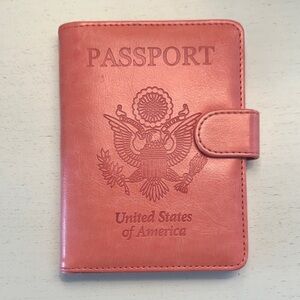 Pink Passport Travel Wallet with RFID Protection